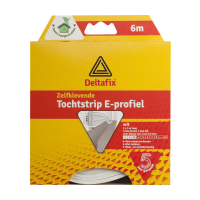 tochtstrip zelfklevend e-profiel epdm wit 6 m x 9 mm x 4 mm