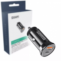 Autolader 1x 30W 1x USB A 18W zwart