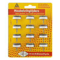 Deltafix meubelviltglijders schroef wit Ø24mm 12 stuks