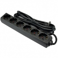 Stekkerdoos 6 voudig 5mtr snoer zwart