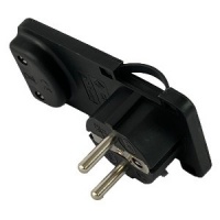 Stekker haaks plat zwart