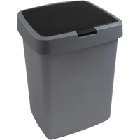 Afvalbak 25 liter klep metaal/zwart