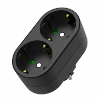 Verdeelstekker + RA 2V verticaal zwart