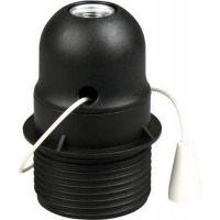 Lamphouder zwart E27 trekschakelaar