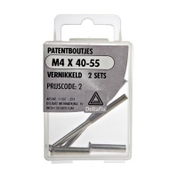 Patentboutje vernikkeld m4 x 40-50 2 sets