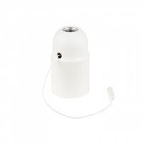 Fitting E27 wit glad met trekschakelaar