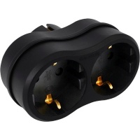 Verdeelstekker + RA 2V horizontaal zwart