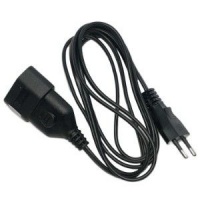 Euroverlengsnoer 2x0,75qmm zwart 5m