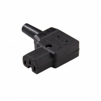 Stekker haaks rechts zwart C15