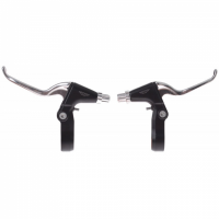 Remgreepset 2-vinger v-brake zwart/zilver