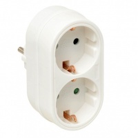 Verdeelstekker 2-voudig verticaal wit