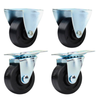 Zwenkwielset 40 mm 4 delig (2x Zwenk, 2x Bok)