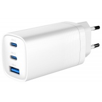USB + 2x USB-C snellader 65W wit