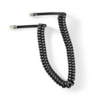 Telecomkabel RJ10 (4P4C) 2.00 m krul zwart