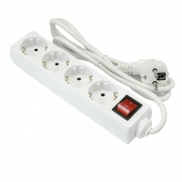 Stekkerdoos 4 voudig 1,5mtr snoer met schakelaar wit