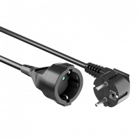 Verlengsnoer RA 3 x 1,5mm zwart 5mtr.