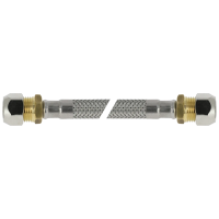 RVS flex. aansluitleiding 10mm. x 15mm. knel