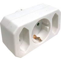 Drieweg stekker 2 x EURO / 1 x RA horizontaal