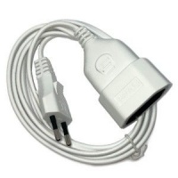 Euroverlengsnoer 2x0,75qmm wit 2m