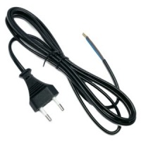 Euro aansluitsnoer 2 x 0,75mm. zwart 1,8mtr