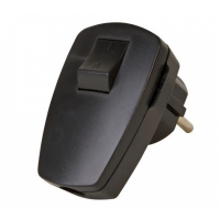 Stekker met schakelaar zwart