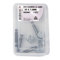 stift met excenter 15/16 mm verzinkt 30 x 7.5mm 4 sets