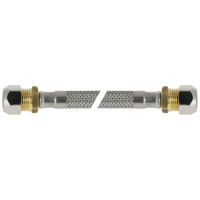 RVS flex. aansluitleiding 35cm 12mm. x 12mm. knel