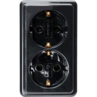 Opbouw stopcontact RA dubbel zwart