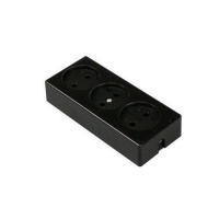 Stekkerdoos zonder randaarde 3 voudig zwart