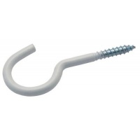 Schroefhaken wit 30mm.