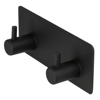 Foto van Haak dubbel metaal zelfklevend zwart