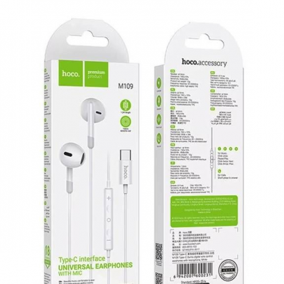 USB-C Oordopjes met microfoon wit 1,2m 