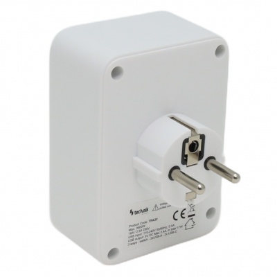 Stekkeradapter multi +USB +USB-C Stekkeradapter multi +USB +USB-C