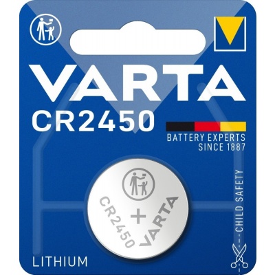 Varta CR2450 lithium knoopcel batterij 3V Foto van Varta CR2450 lithium knoopcel batterij 3V