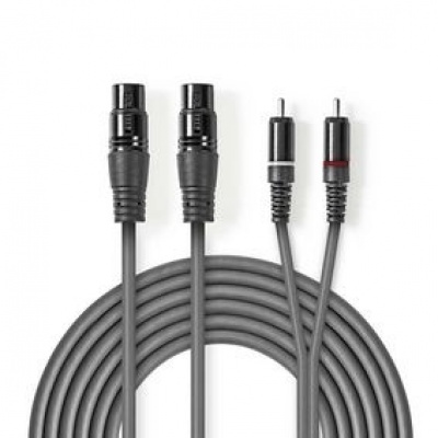 Foto van Audiokabel 2x XLR Female 2x RCA Male 3m