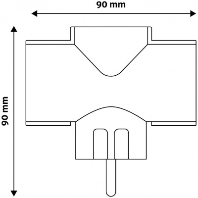 Stekkeradapter RA 3-voudig T-model wit