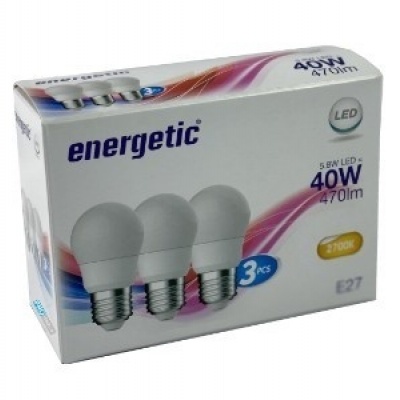 LED kogel E27 4,9-40W 2700K mat doos a3 LED kogel E27 4,9-40W 2700K mat doos a3