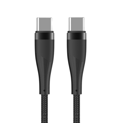Foto van USB-C - USB-C kabel 1m zwart omvlochten 100W