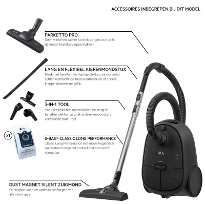 Aeg AB61C3GG Stofzuiger Met stofzak - 73 dB