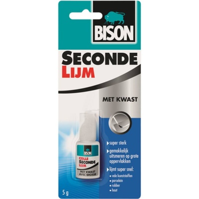Bison Secondelijm met kwast 5 gram Foto van Bison Secondelijm met kwast 5 gram