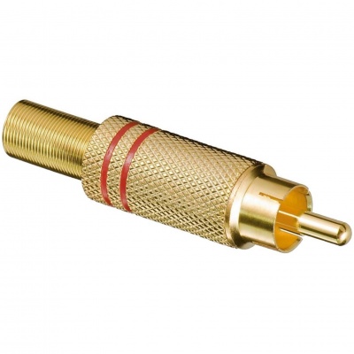 RCA Male metaal Goud/Rood Foto van RCA Male metaal Goud/Rood