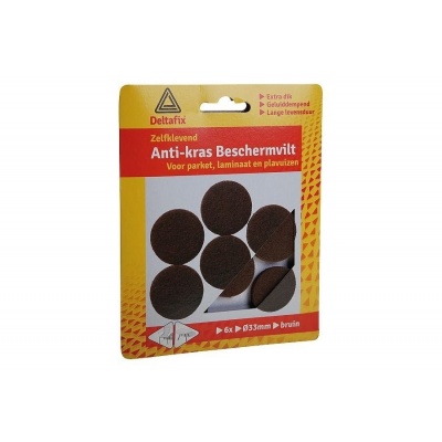 Deltafix anti-krasvilt rond bruin 33 mm 6 stuks