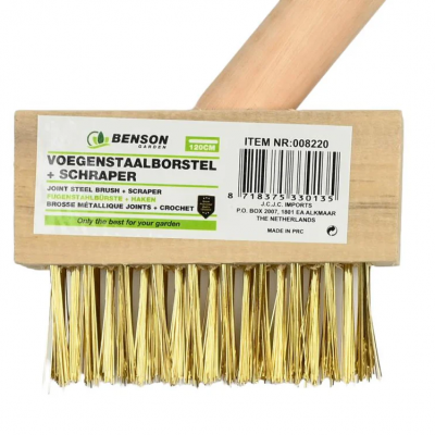 Voegenstaalborstel met steel 120 cm