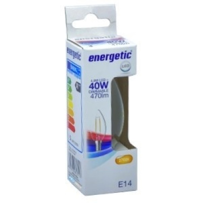 LED kaars E14 4,8-40W 2700K filament helder dimbaar