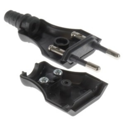 Stekker euro plat zwart Stekker euro plat zwart