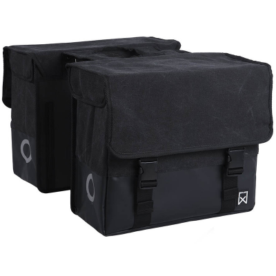 Dubbele Canvas Fietstas Plus 67L - Zwart / Matzwart Foto van Dubbele Canvas Fietstas Plus 67L - Zwart / Matzwart