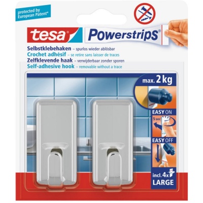 Foto van Tesa Powerstrips large classic chroom