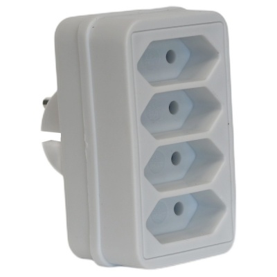 4-Voudige EURO verdeelstekker wit Foto van 4-Voudige EURO verdeelstekker wit