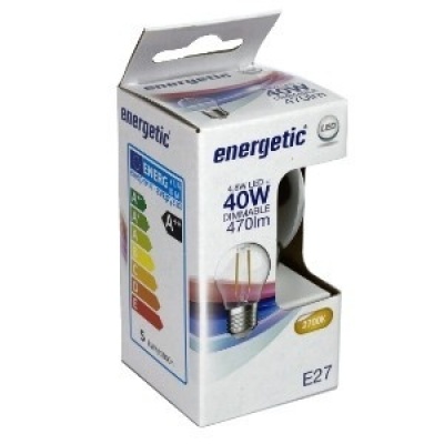 Ledlamp Kogel Held. E27 4.8W=40W Dimbaar