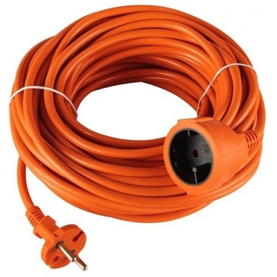 Foto van Verlengsnoer PVC oranje 2x1,5qmm 20m